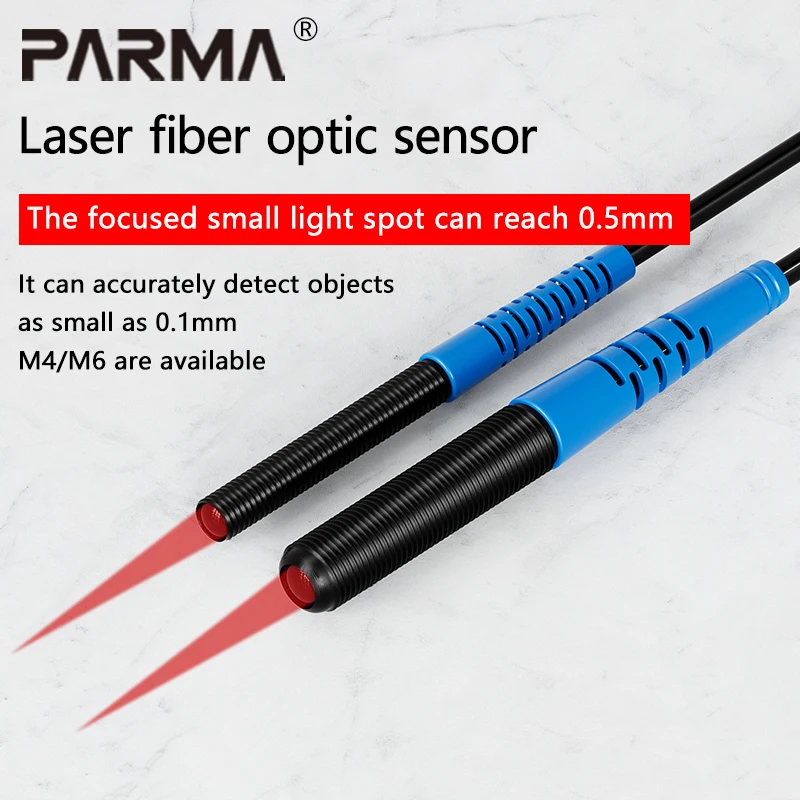 

Laser fiber optic sensor focusing type concentrating fiber optic line sensor sensor probe M4M6