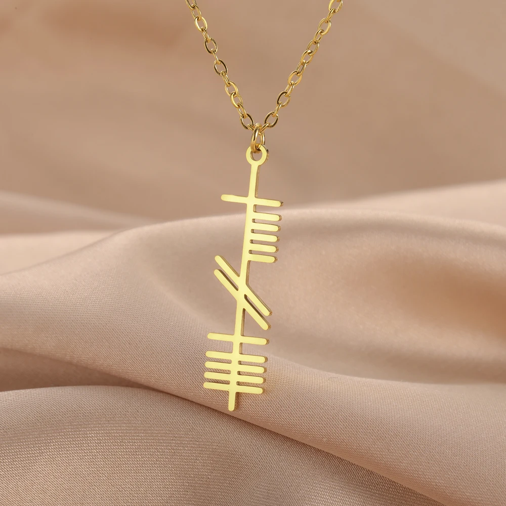 Dawapara Ogham Halskette Stärke Weisheit Liebe alten irischen Baum Alphabet nordischen Amulett Edelstahl Schmuck – Detail 18