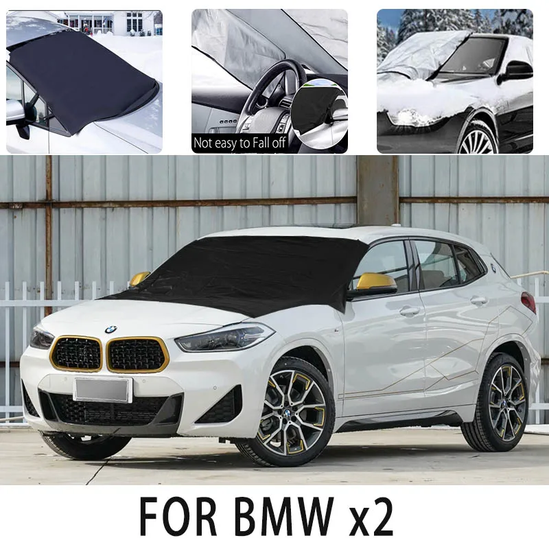 

Car snow cover front cover for BMW x2 snowprotection heat insulation shading, Sunscreen wind Frost prevention car accessories