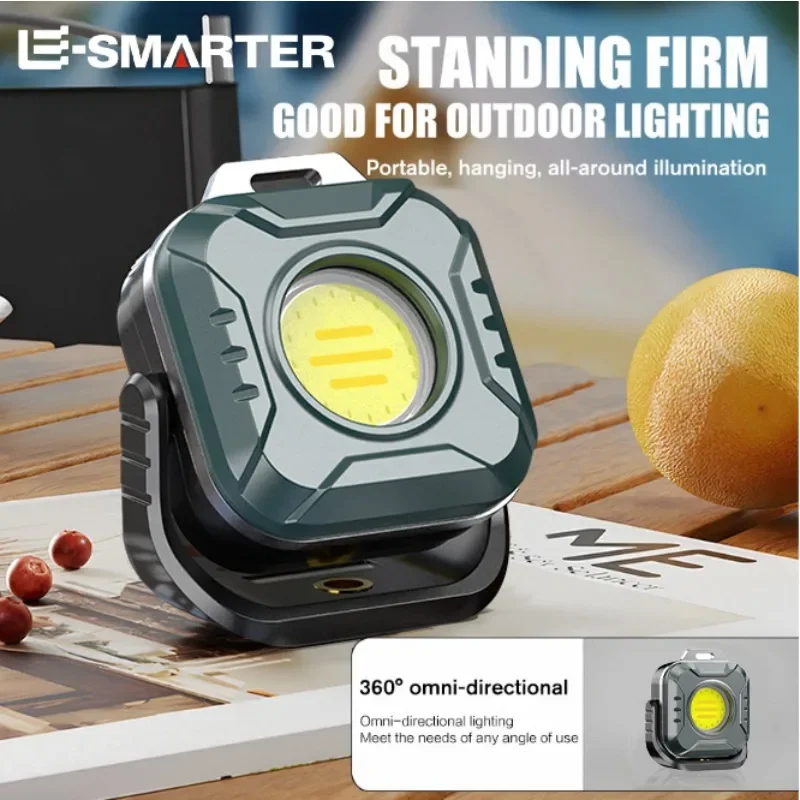 Mini LED Working Light Multifunctional Rechargeable Portable COB Flashlight Outdoor Camping Torch