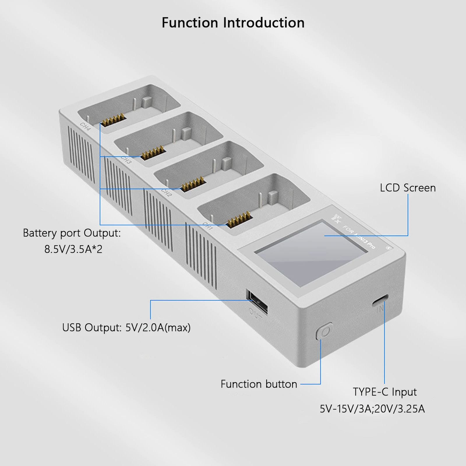 For DJI Mini 3 Pro Battery 3950mAh Mini 3 4-Way Battery Charger for DJI Mini 3/Mini 3 Pro Accessories