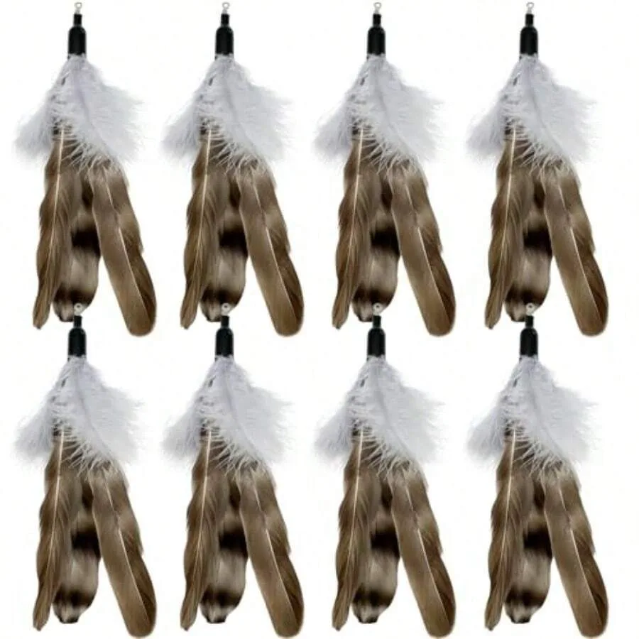 

Cat Feather Toys Refills Da Bird Feathers Refills 8 Pieces Cat Wand Replacement Feathers For Cat Toy Brown 8PCS