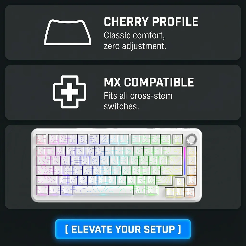 2025 Super Contour Side Glow PBT Keycaps - Original Factory Height, Compatible with 61/68/75/84/87 Keys Mechanical Gaming Keyboa image 5