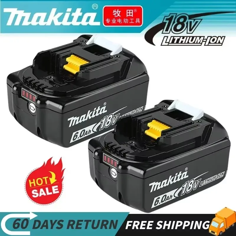 

Original Makita Rechargeable Power Tool Battery, Replaceable LED Lithium-ion, 6.0 Ah 18V LXT BL1860B BL1860BL1850B BL1830 BL1640