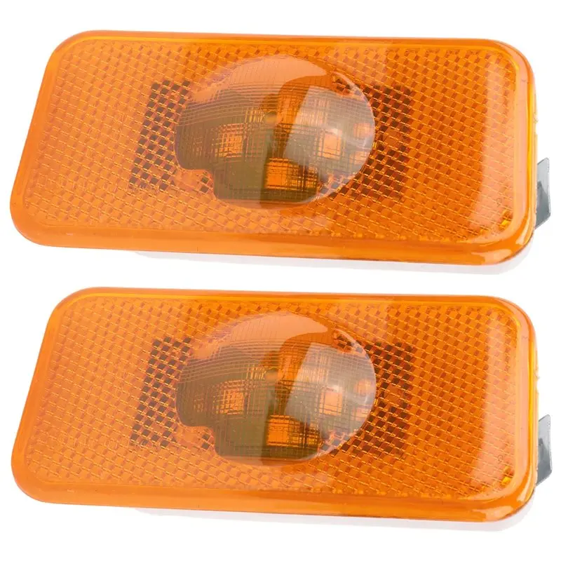 

Reliable-2Pcs 24V Car Truck LED Side Marker Light 4Leds Amber Indicator Warning Lamps For Volvo Trucks FM/FH