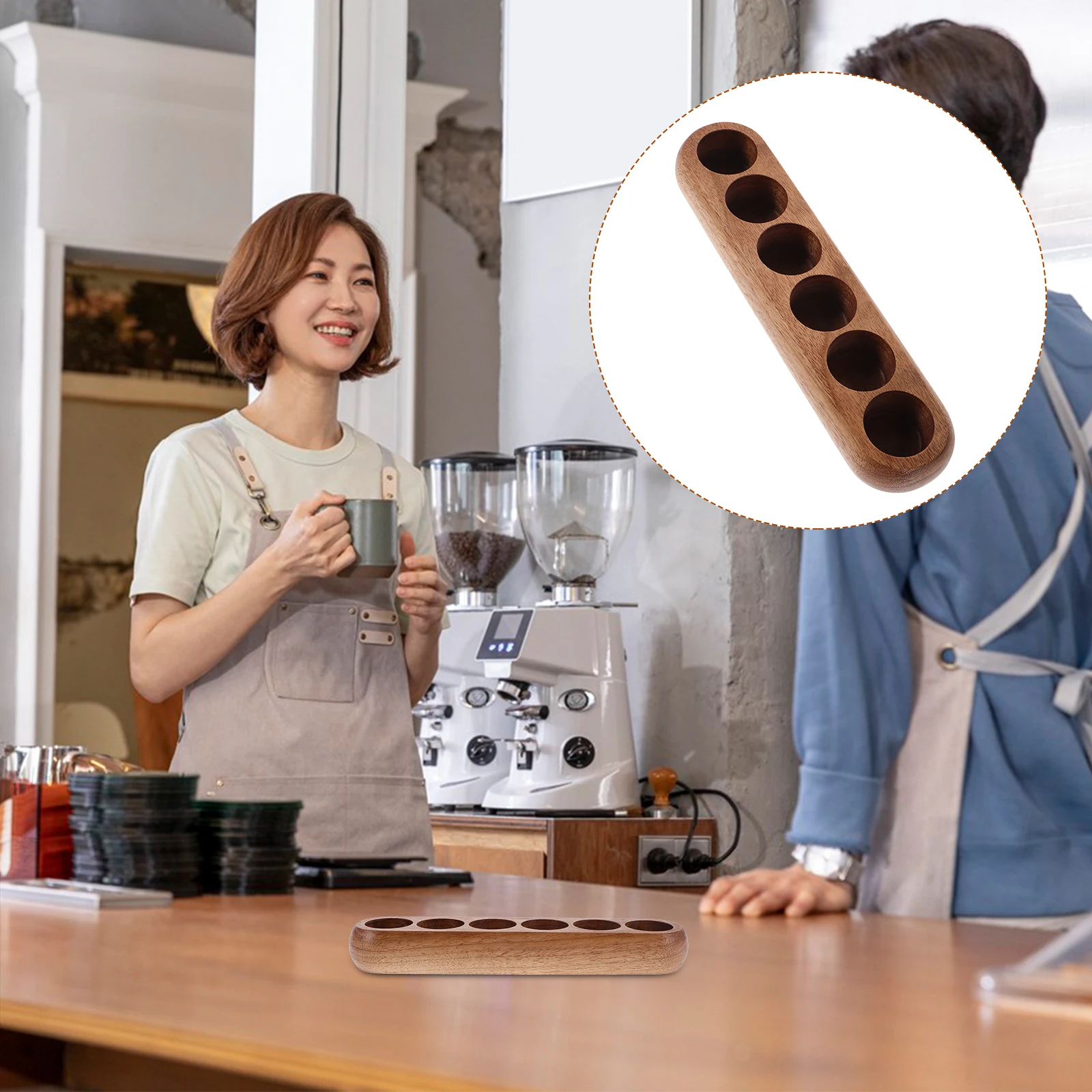 

Sturdy Solid Wood Display Base 3Cm Diameter Glass Compatible Station Organizer Stand Bean Storage Tubes Holder Tube Display Rack
