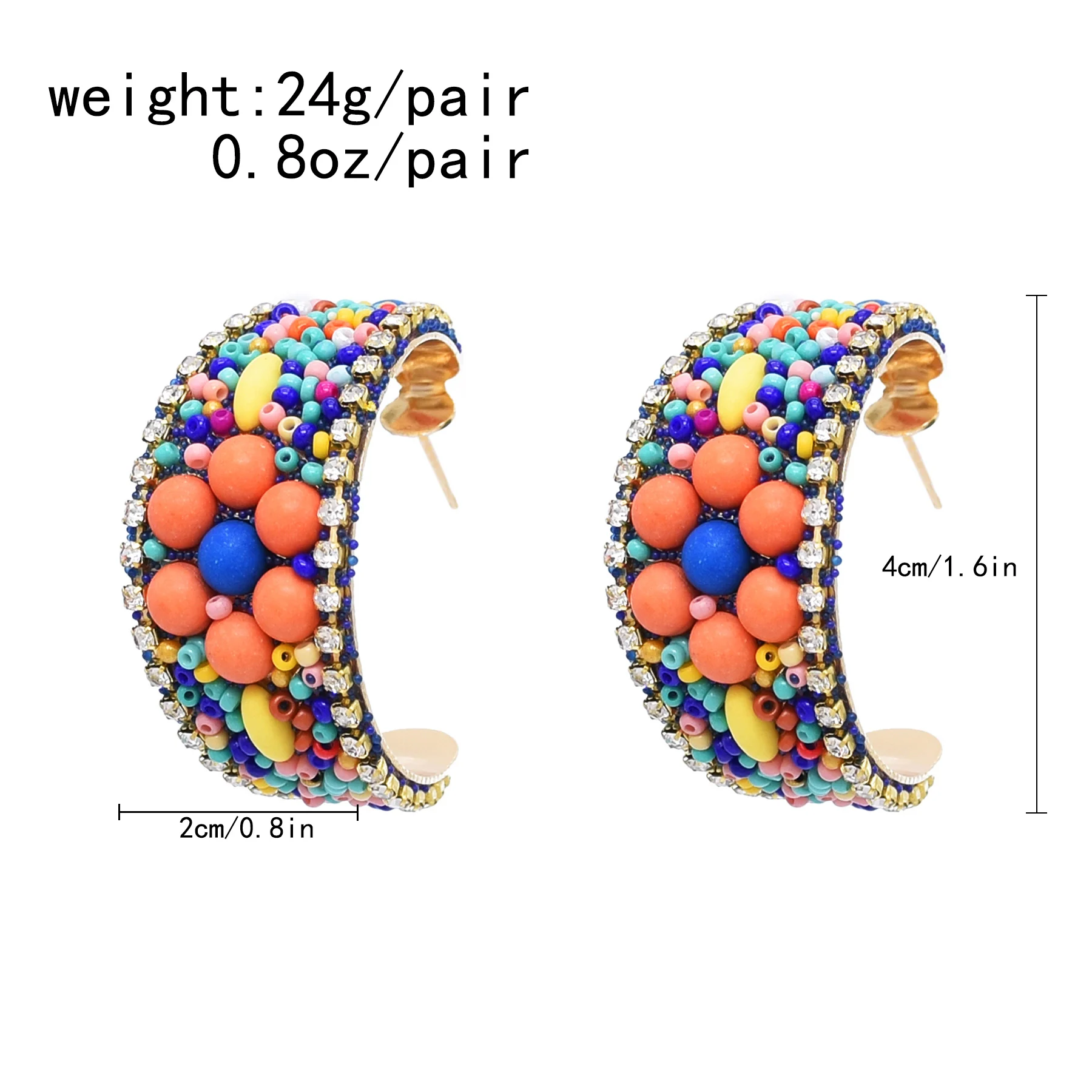 البوهيمي اليدوية الأقراط واسعة الفيروز زهرة البذور حبة حجر الراين مجوهرات الإناث العرقية القبلية العربية التركية الغجر الإكسسوار