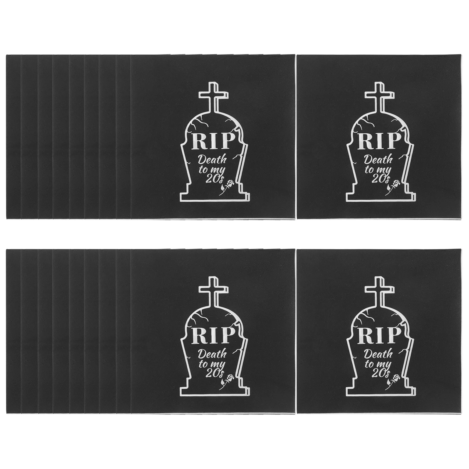 20 قطعة الموت إلى بلدي 20S مناديل الهالوين الأسود شواهد القبور المتاح ورقة كوكتيل المناديل زينة الحفلات لوازم عيد الميلاد