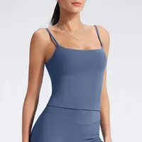 NCLAGEN GYM Tank Top With Built-In Bra Women's Yoga Clothing Running Square Neck Fitness Vest Beautiful Back Sports Workout 3