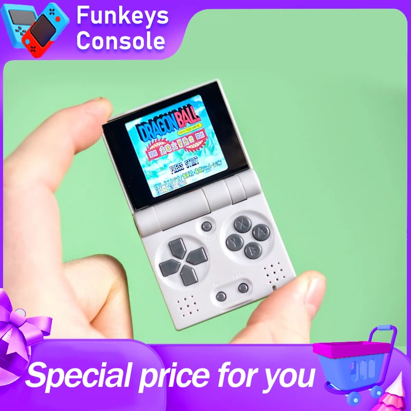 Funkeys Mini Retro Flip Folding Open Source Pocket 1.54-inch IPS Screen GBA Pocket Stand-alone Game Console