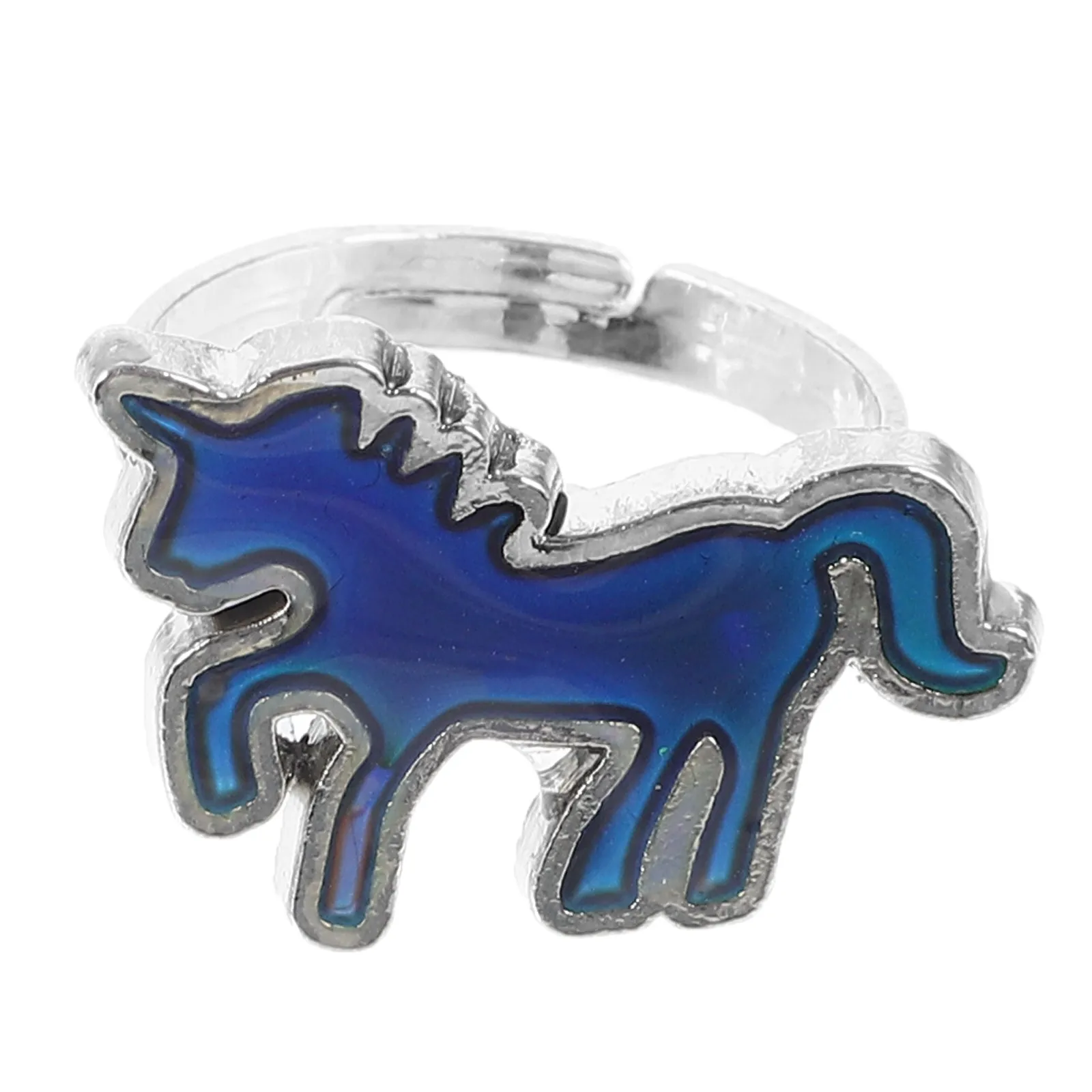 Unicorn Mood Ring Color Changing Temperature Sensitive Ring Cute Animal Design Fashion Jewelry for Women Teen Girls