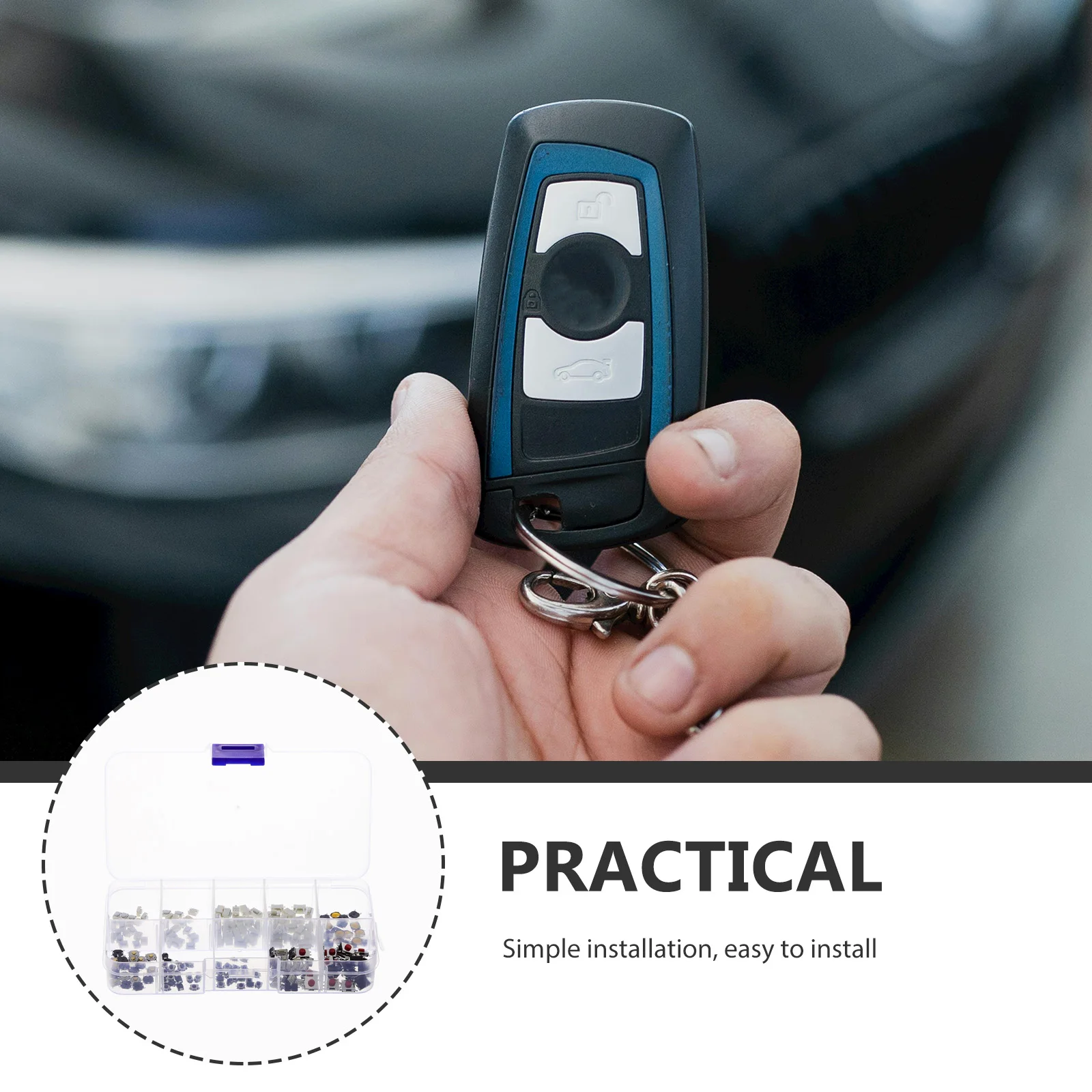 200Pcs Push Button Switches for Car Remote Control Key Fob Replacement Micro Momentary Switch Compact Size Universal Fit