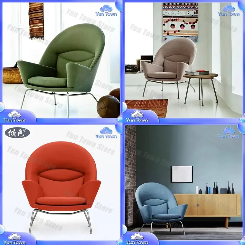 for Nordic Danish Classic Designer Hotel Chair for Stainless Steel Eye Chair for Fiberglass Creative Leisure Living Room Sofa