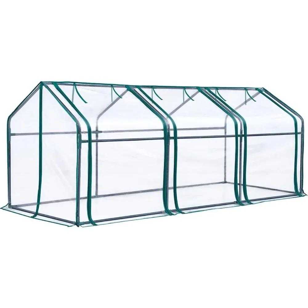 

Portable Mini Cloche Greenhouse w/ Elevated Bottom, High Light Transmission Waterproof UV-Resistant Hot House for Indoor Outdoor