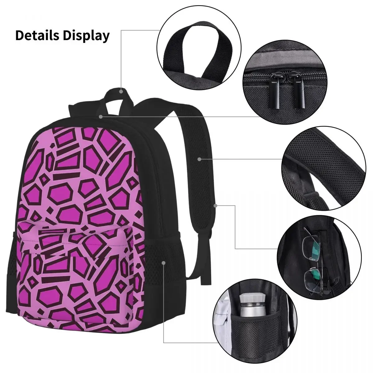 Kipo-mochila Rosa Mega Jaguar Spots para niños y niñas, bolsas escolares para estudiantes, bolsa de almuerzo, bolsa para bolígrafos, juego de tres piezas