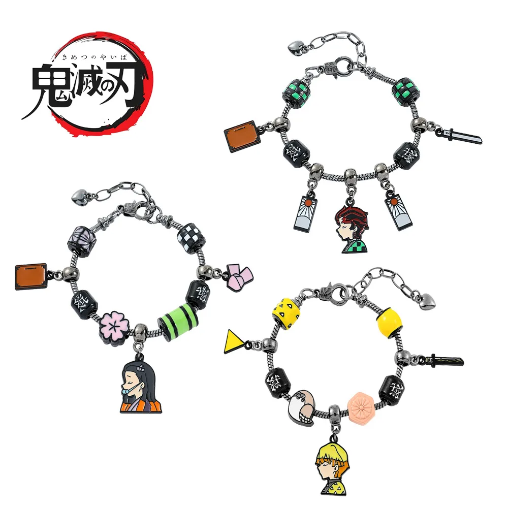 

Demon Slayer Bracelet Kamado Tanjiro Nezuko Agatsuma Zenitsu Element DIY Beaded Hand Accessories Women's Jewelry Gift
