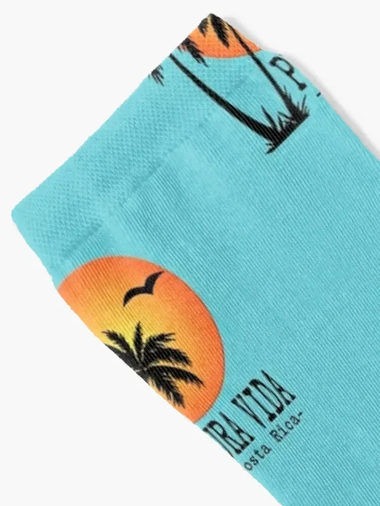 PURA VIDA Costa Rica Sun Palm Trees Sunset Socks luxury heated shoes Antiskid soccer Women Socks Men's