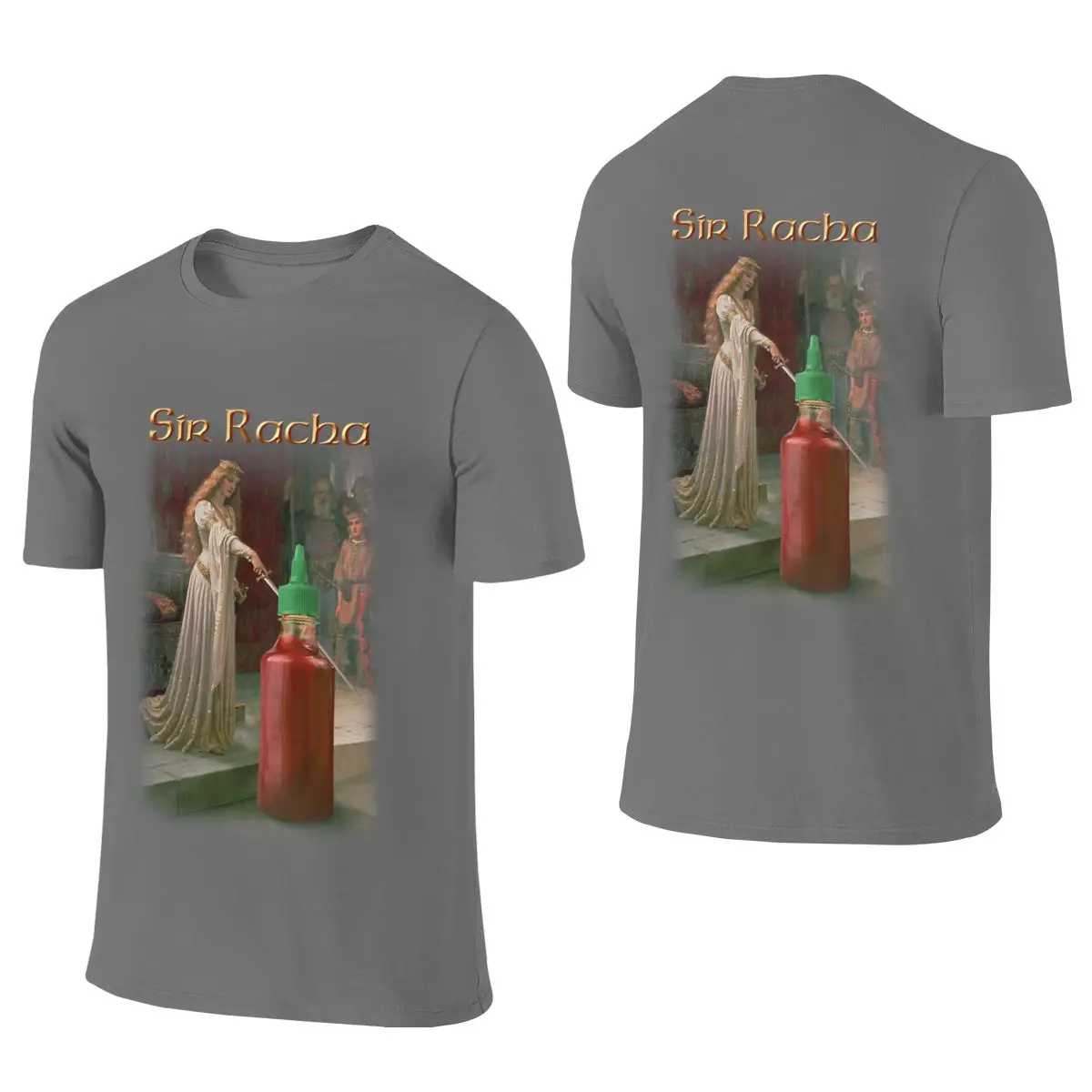 Sir Racha - Sriracha Sauce American Retro Reversible T-shirt Korean Style Salt Style Breathable And Skin-Friendly Tee