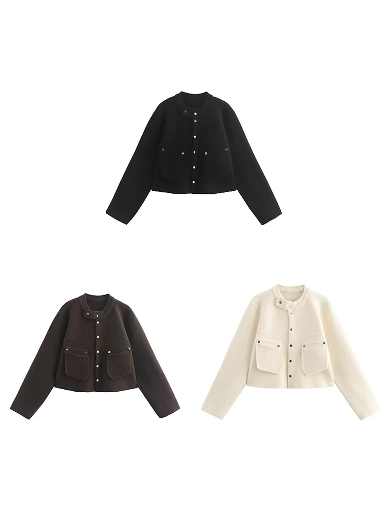 

High-grade black Chanel style woolen coat for women autumn and winter 2024 new style Korean style short woolen top