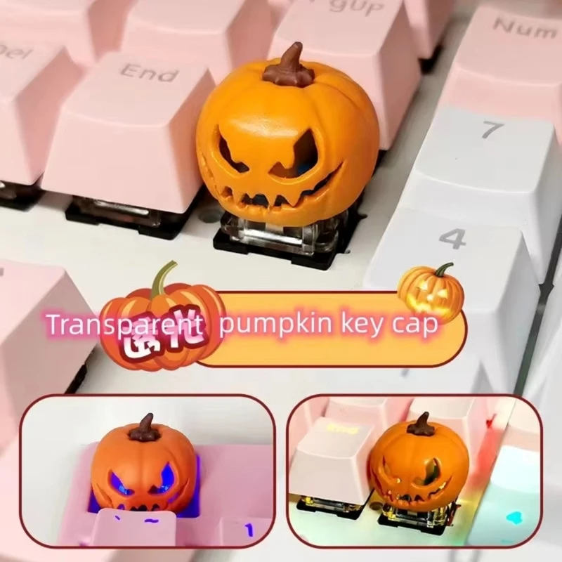 2025 New Halloween Pumpkin Resin Keycap Unique Keycaps Adds Fun And Personality