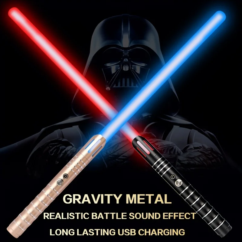 Upgraded Version Gravity Sensing Light Saber 2 In 1 15-color Metal Laser Sword Rechargeable Toy Party Glow Sword,Halloween And C