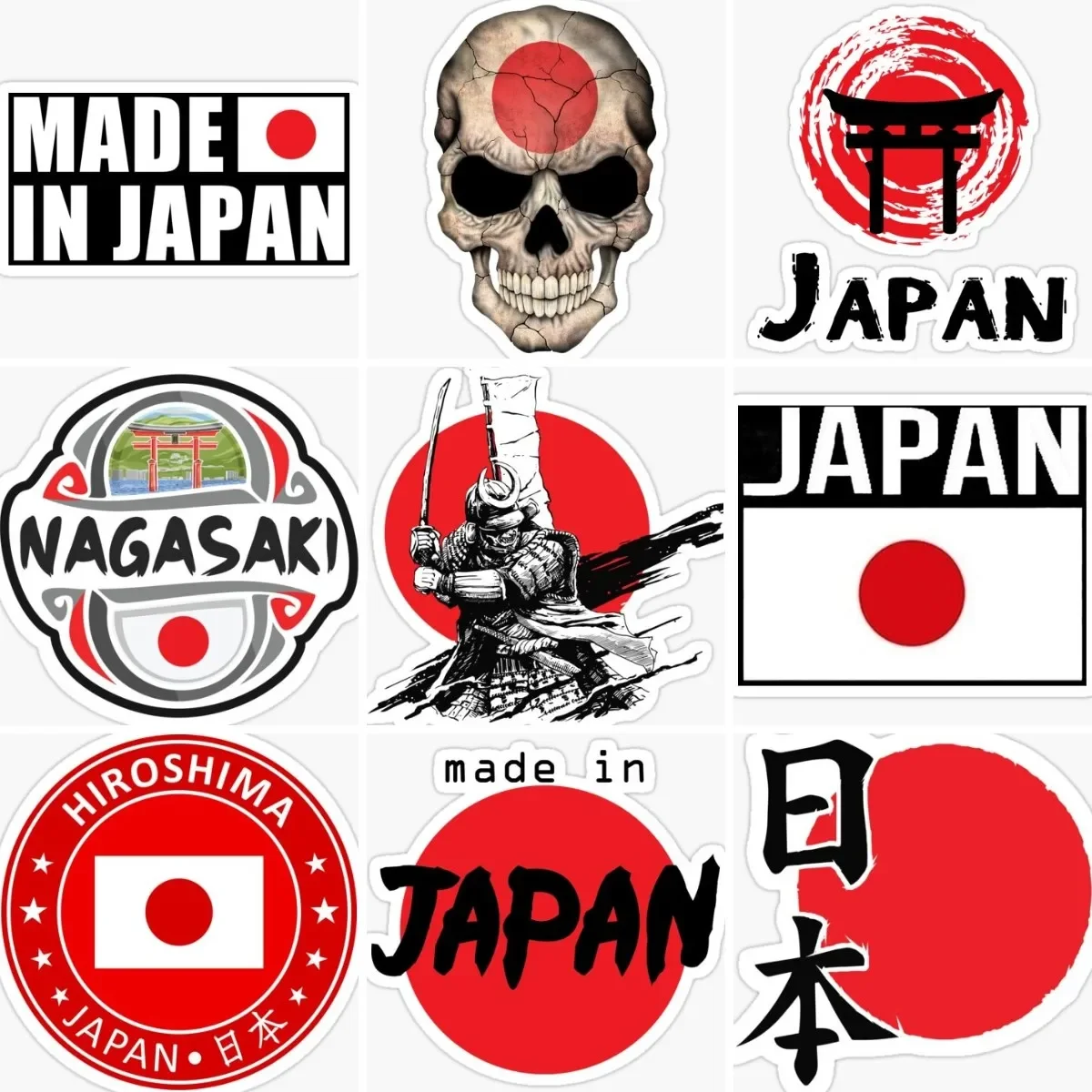 

Japan flag map warrior Stickers Truck Motor Accessories Camper Van Bicycle Car Window Wall Helmet Racing Decal Assecories