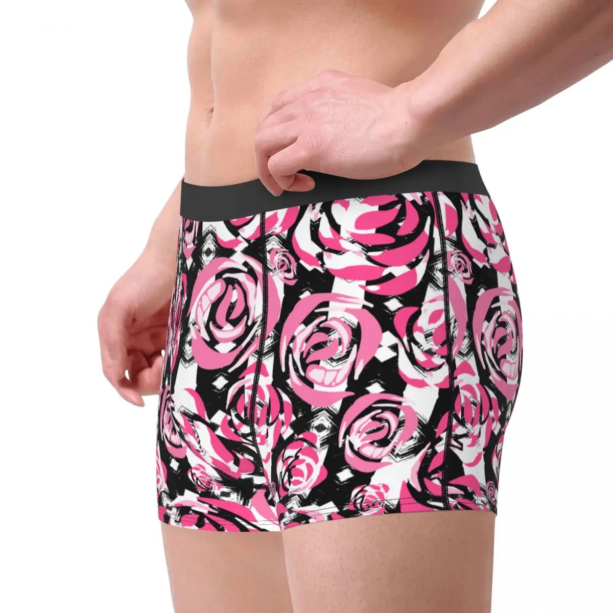 Novelty Boxer Shorts Panties Briefs Men Tribal Ethnic Roses Grunge Underwear Soft Underpants for Male Plus Size