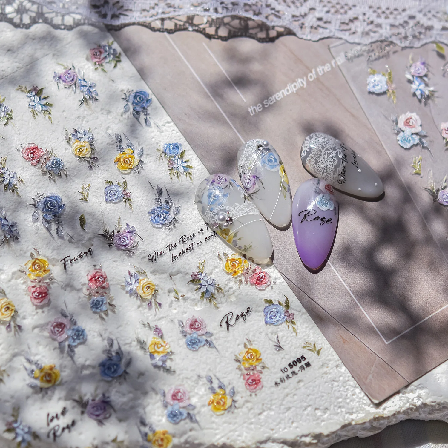 قطعتان من ملصقات فنية للأظافر منقوشة على شكل فراشة وردية عتيقة، شارات فنية للأظافر، سهلة الاستخدام لتزيين الأظافر، DIY، هدية، جزء #4