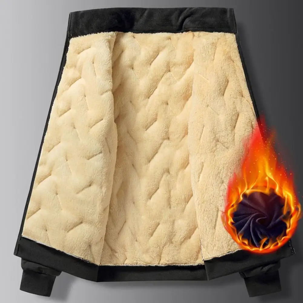 

Winter Men Fleece Warm Padded Jacket Men Stand Collar Thermal Parkas Cotton Thicken Windbreaker Jacket Men Clothing