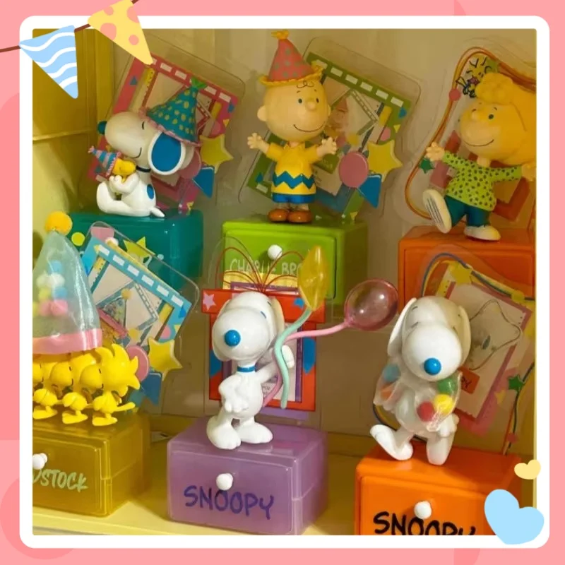 

Miniso Snoopy Party Theme Blind Box Handmade Female Desktop Ornament Can Insert Photos Gift Trendy Play Collection Souvenir