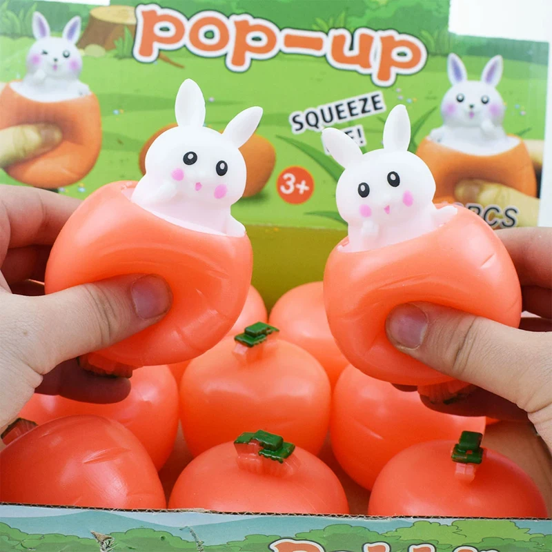 Squishy Karotte Kaninchen Squeeze Teleskop Spielzeug Kinder Kinder Rettich Kaninchen Tasse Prise Musik Spielzeug Kreative Stress Relief Geschenk