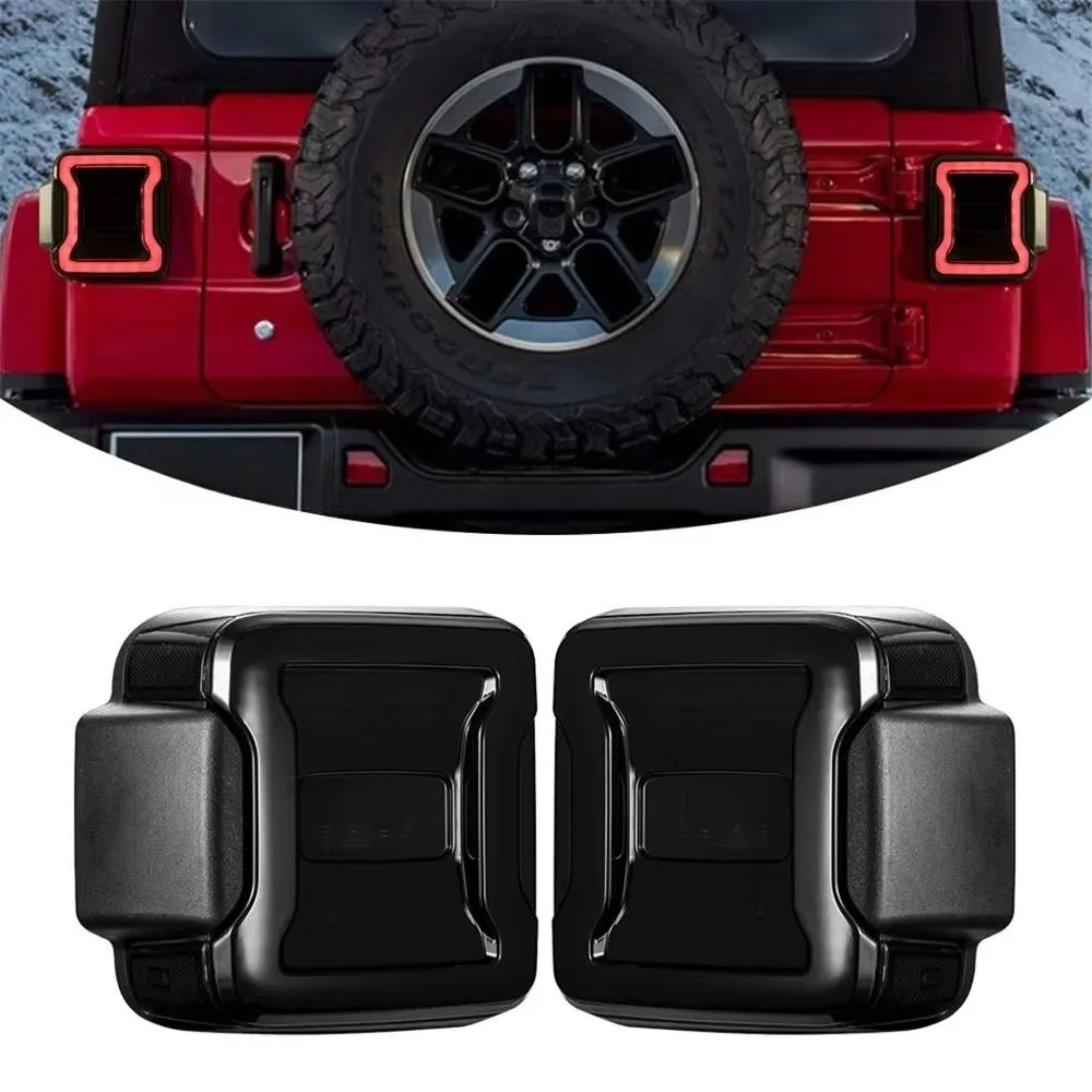 2Pc For Jeep JL Led Tail Lights for Rubicon Sahara 2018-2019 Taillamp with Reverse/Running/Turn/Brake Light Function Plug & Play