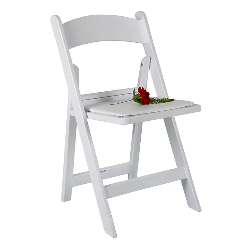 

Outdoor padded white black wedding banquet event foldable plastic resin folding chair