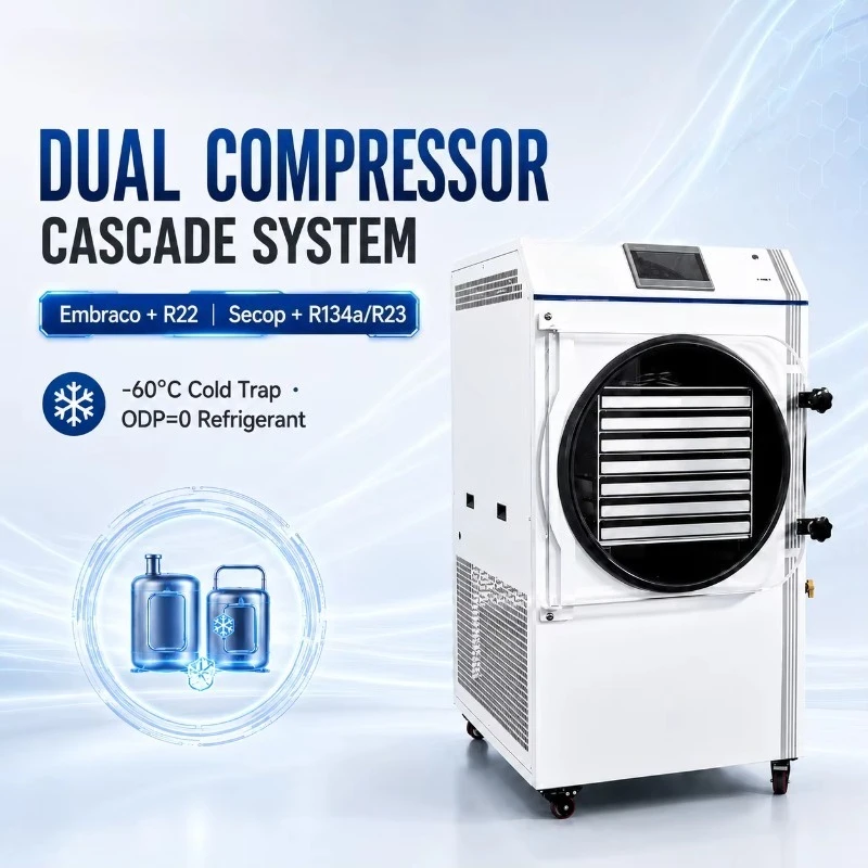 Customize 30kg/Batch Commercial Freeze Dryer 7 Trays SUS304 Food Grade Vacuum Lyophilizer  for Fruit Vegetable