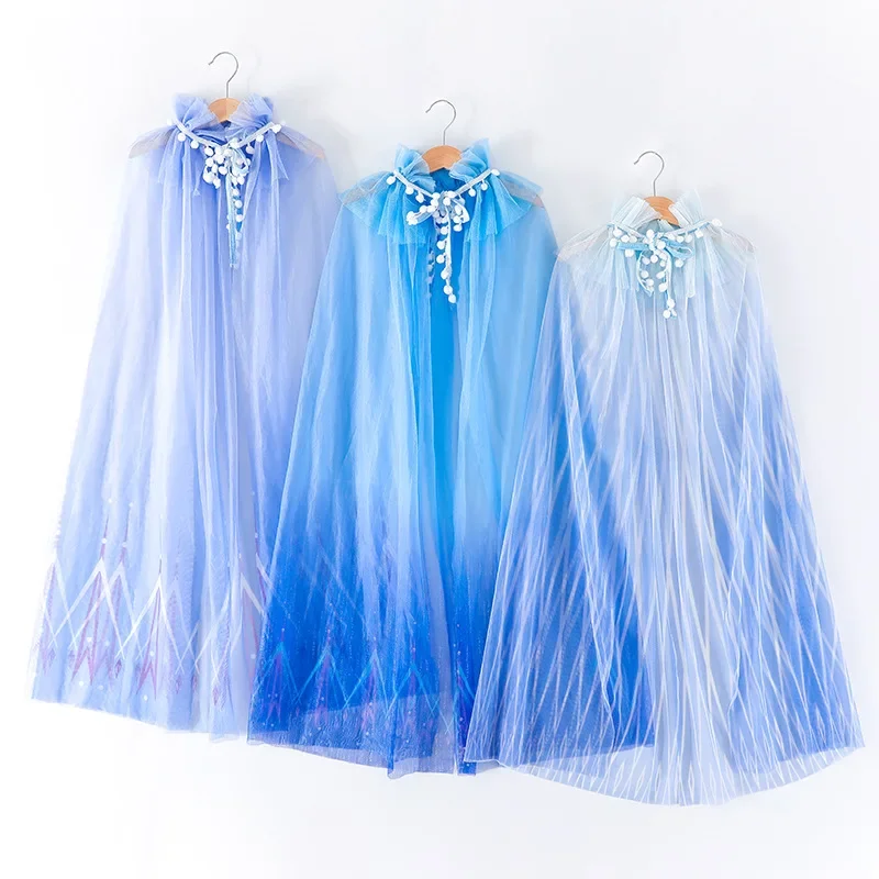 Long Cloak for Kids Ice Snow Cape Girl Cosplay Princess Queen Fairy Coat Halloween Costumes Jacket Children'S Day Carnival P#1#W