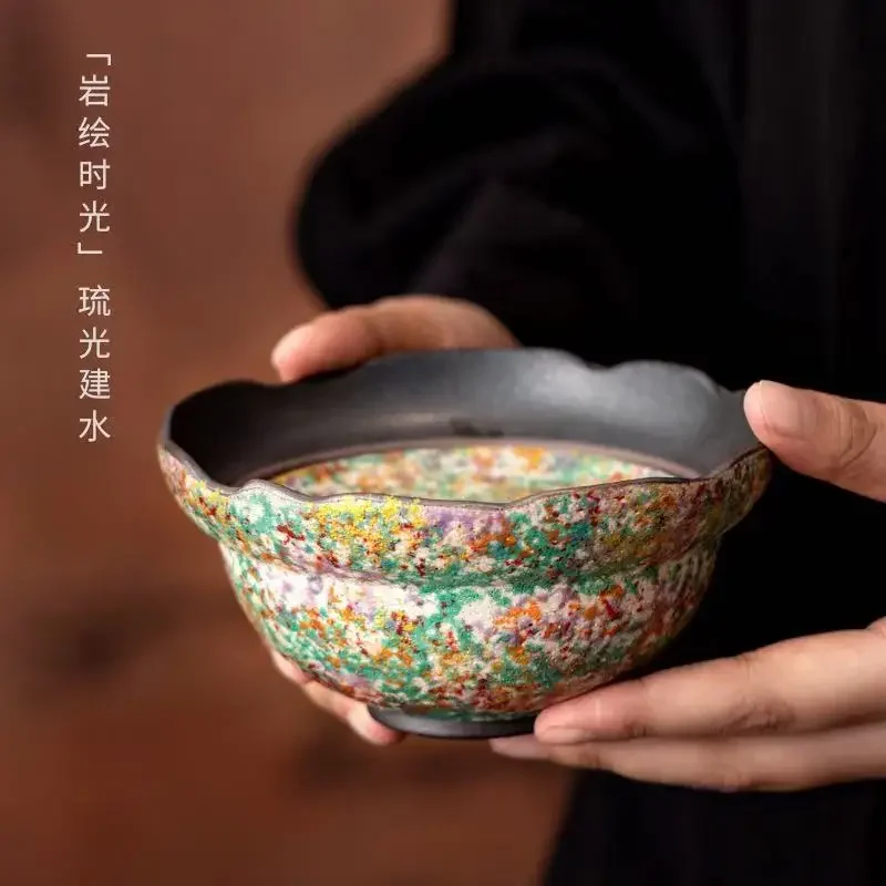 Rock Painting Time Liuguang Jianshui Retro Tea Ceremony Accessories Filter Tea Residue Tank Waste Water Tank Cup Wash Pen Wash