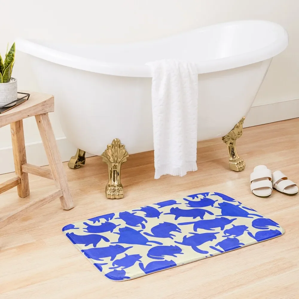 

Blue Cats Pattern Bath Mat Anti-Slip Carpet Bathroom Rug Set Accessories Sets For The Bathroom Mat