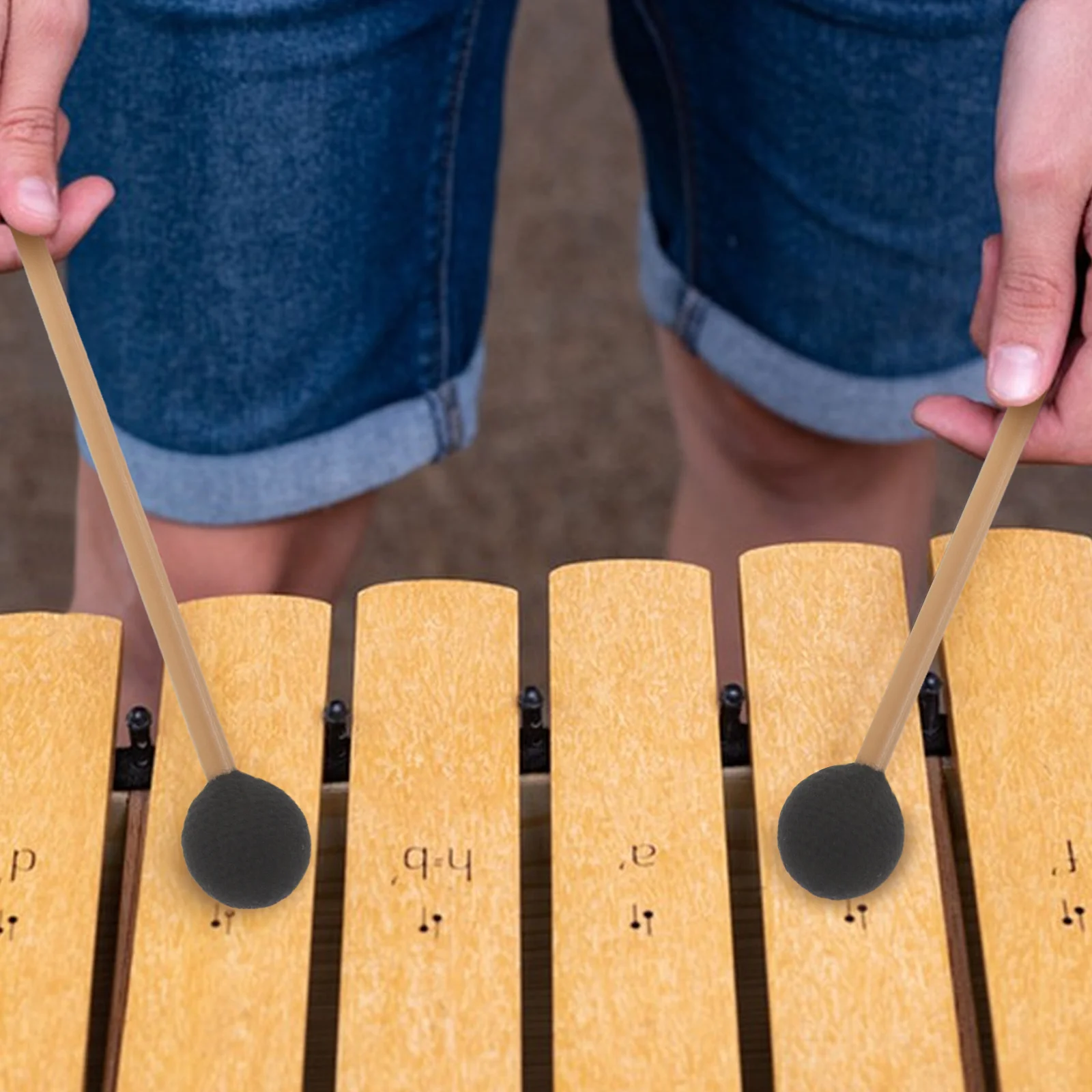 

1Pair Yarn Mallets Soft Xylophone Marimba Percussion Mallets Plastic Handle Glockenspiel Beaters Precise Tuning