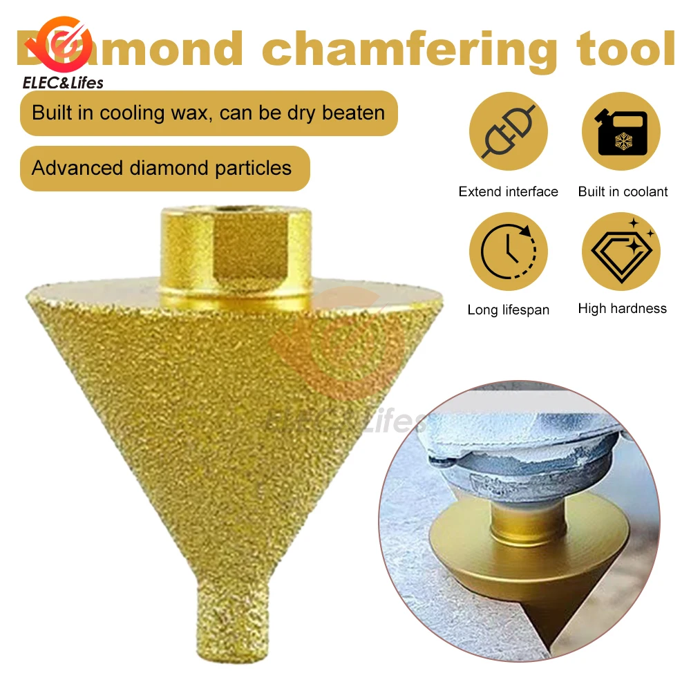 M14 diamond chamfer corn drill bit Enlarged Hole Beveling Grinding tools 38mm for Granite Marble Tiles stone cutting Cone Carve