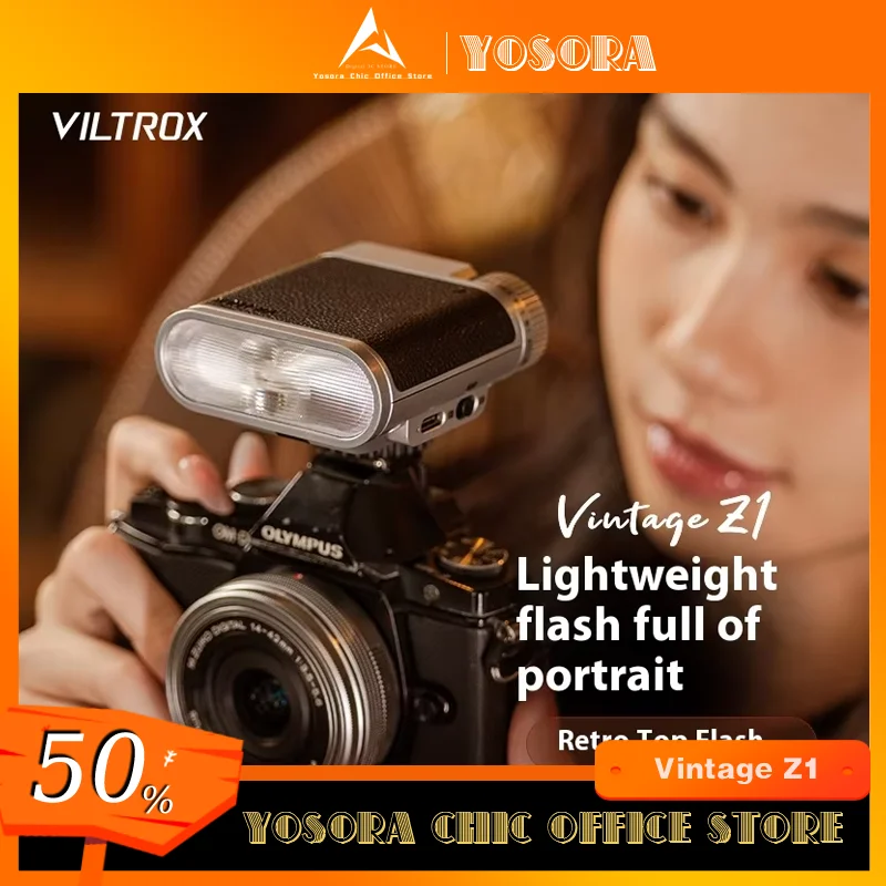 VILTROX Vintage Z1 Retro Camera Mini Portable Spark Lite Supplement Speedlight FlashLight 6500K Custom For Canon Nikon Sony