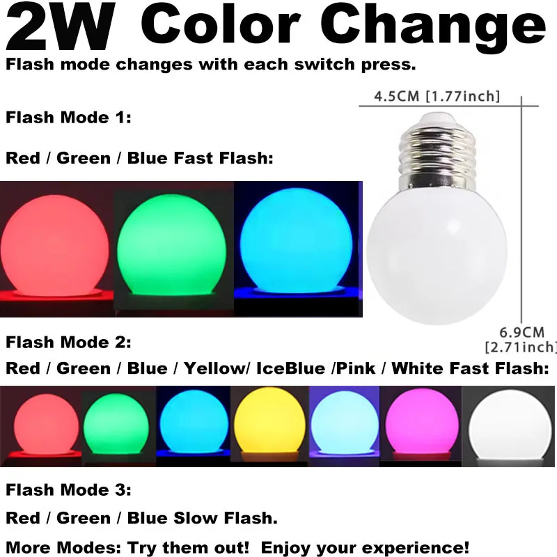 Hot E27 RGB/Red/Blue/Green 1w LED Crystal Stage Light Auto Rotating Lamp Laser Disco DJ Party Holiday Dance bulb