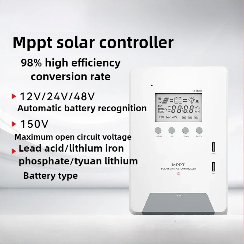 MPPT Solar Controller 12V/24V/48V Automatic Identification 30A 40A 60A Household Smart Charger Power Generation System