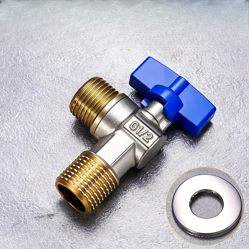 Water Inlet Ball Valve Hot And Cold Water Large Flow Water Stop Valves Brass With Handle Bathroom Kitchen Sink Stop Valve