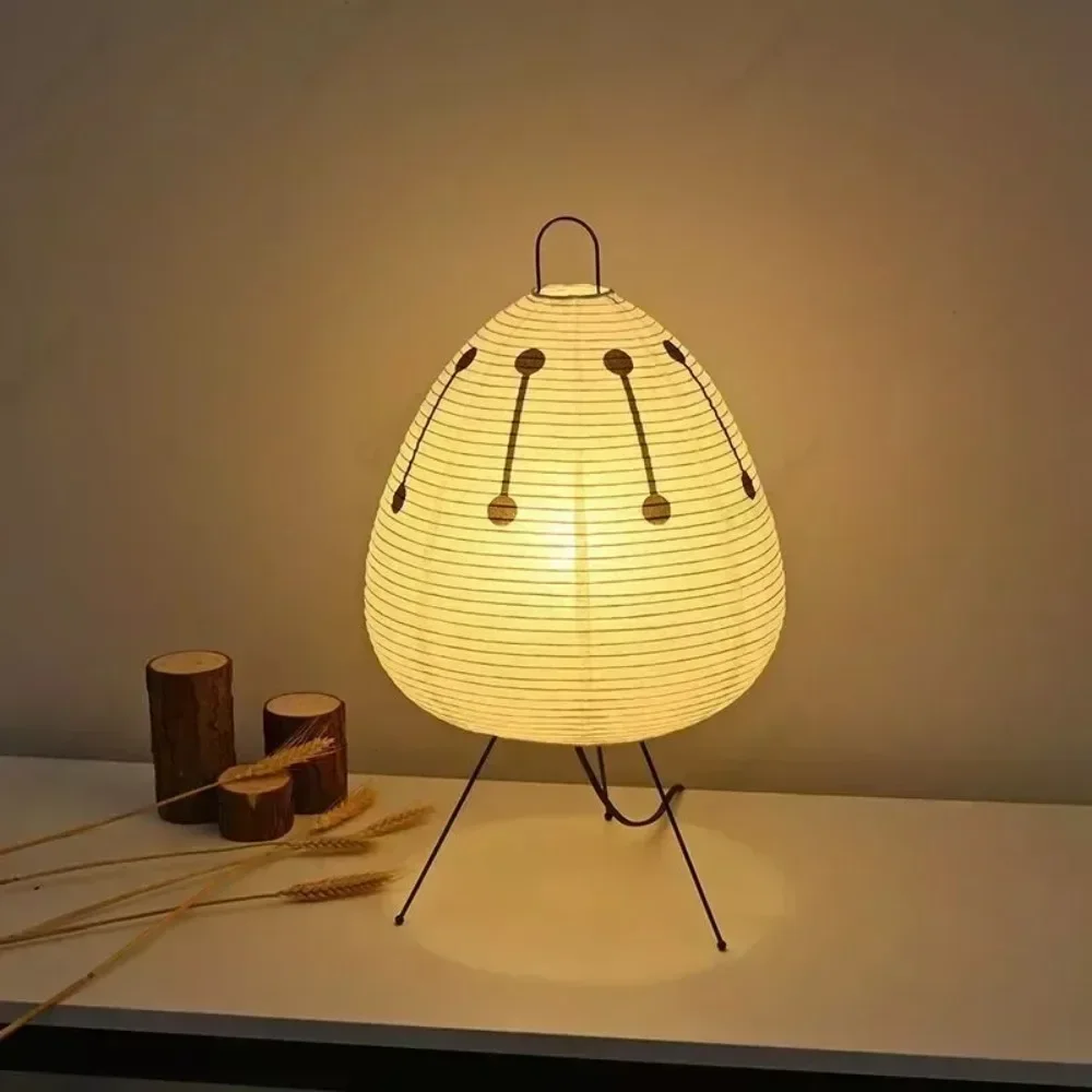 Lámpara de linterna japonesa Noguchi Yong, lámpara de mesa con trípode, lámpara de escritorio de papel de arroz, decoración para sala de estar y dormitorio, luces de noche de ambiente