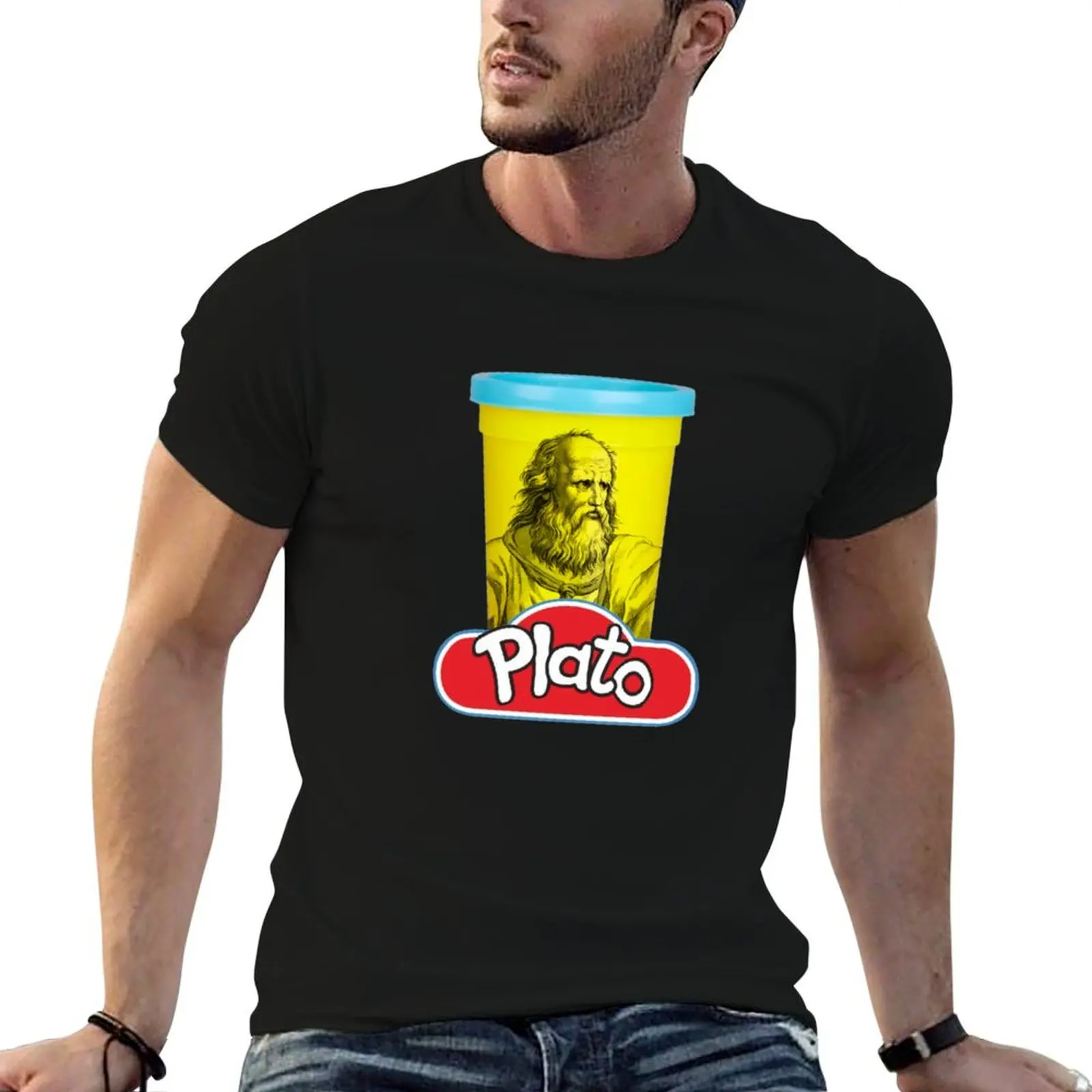 T-Shirt Plato Play Doh Philosophy pun pour homme, en coton, t-shirts anime pour homme, t-shirts graphiques amusants pour homme