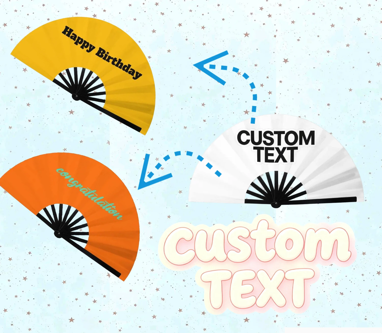 Customized Custom Your Design Portable Pocket Fan Outdoor  Polyester Folding Fan Chinese Dance Handheld Cooling Fans