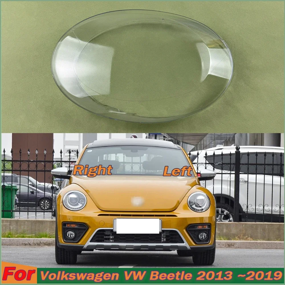 

For Volkswagen VW Beetle 2013 ~2019 Headlamp Transparent Shell Lampshade Lamp Shade Front Headlight Cover Lens Plexiglass