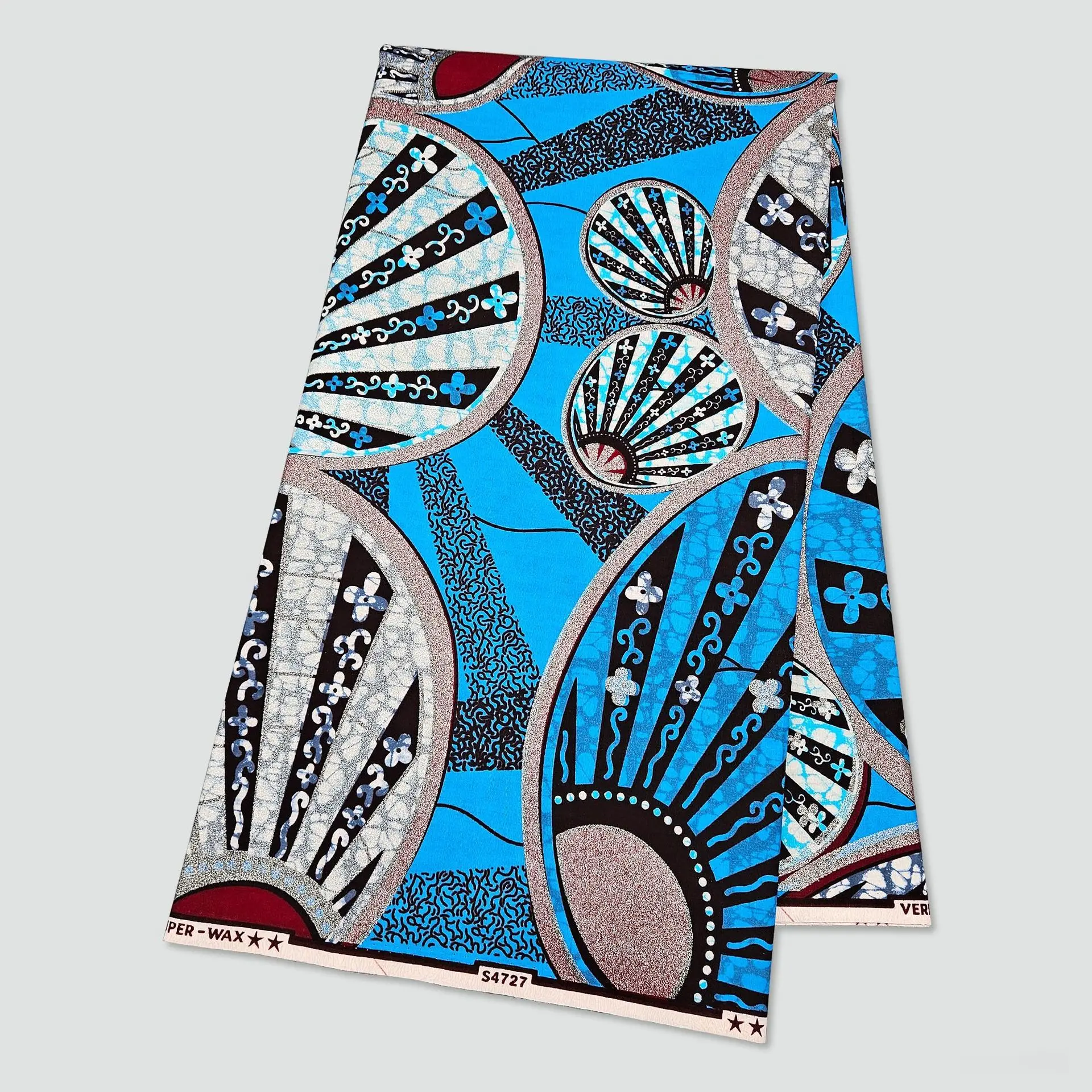 

Хлопковая африканская ткань с геометрическим принтом, 6 ярдов, ширина 46 дюймов, для шитья платьев, диванов, штор, одежды, 3 цвета, R6202