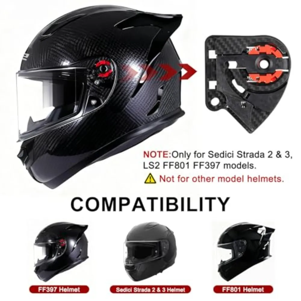 Motorcycle Helmet Tinted Visor Base Plate Replacement for Sedici Strada 2 Strada 3 for LS2 FF801 FF397 Visor Base