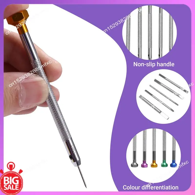 

Big Deal 5Pcs/Set 0.8-1.6Mm Steel Screwdriver For Watch Repairing Portable Watch Tools Band Removal With Pins Watchmaker Tools